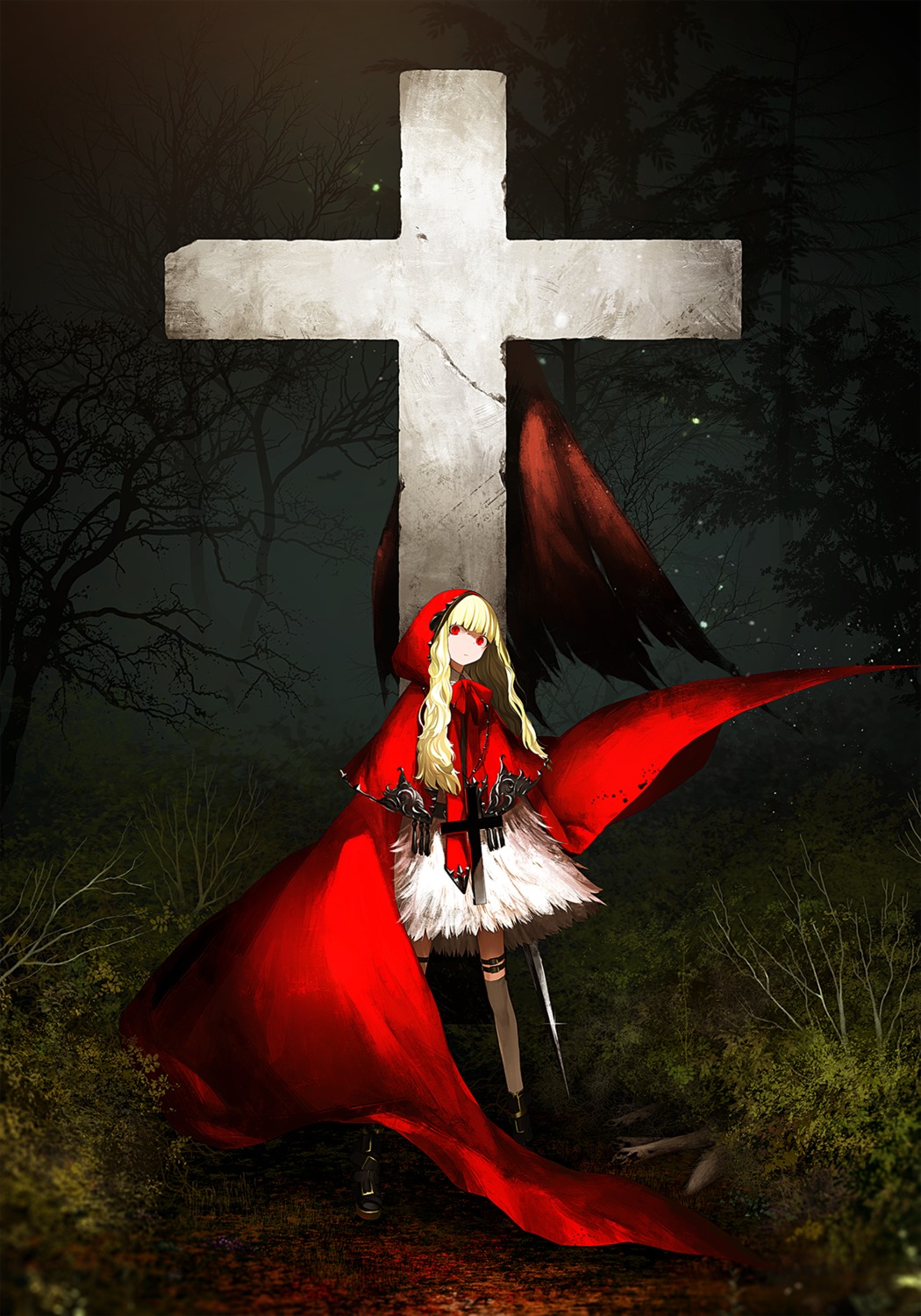 dress, suzki00, sword, thighhighs