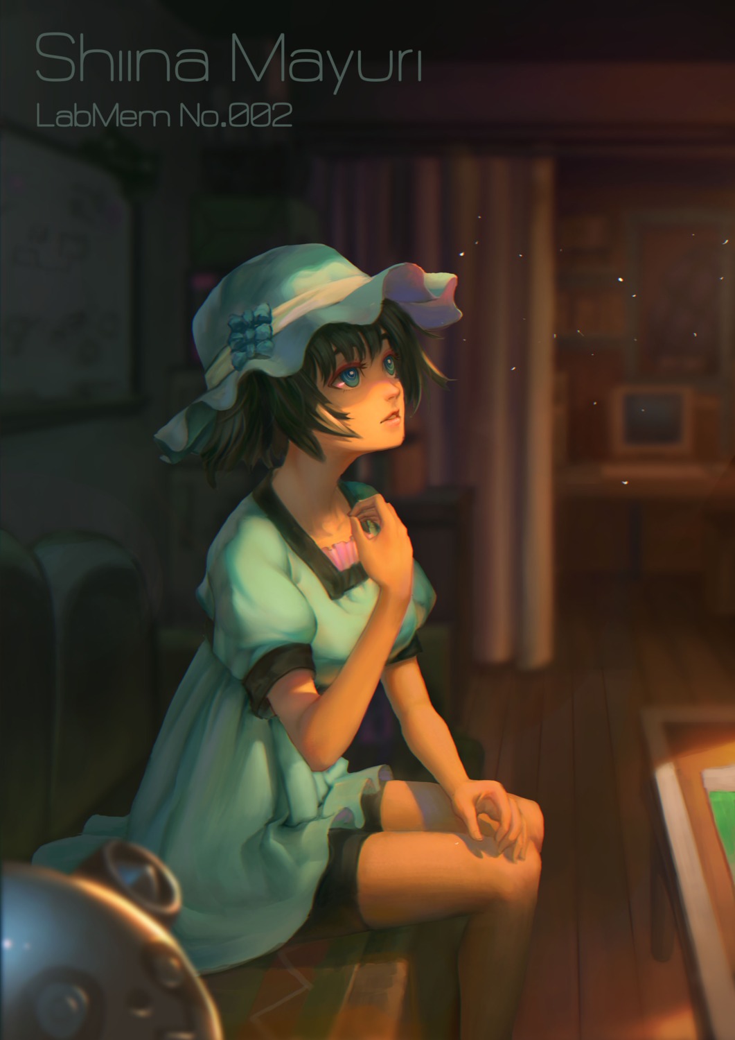 bike_shorts, dress, renyu1012, shiina_mayuri, steins;gate