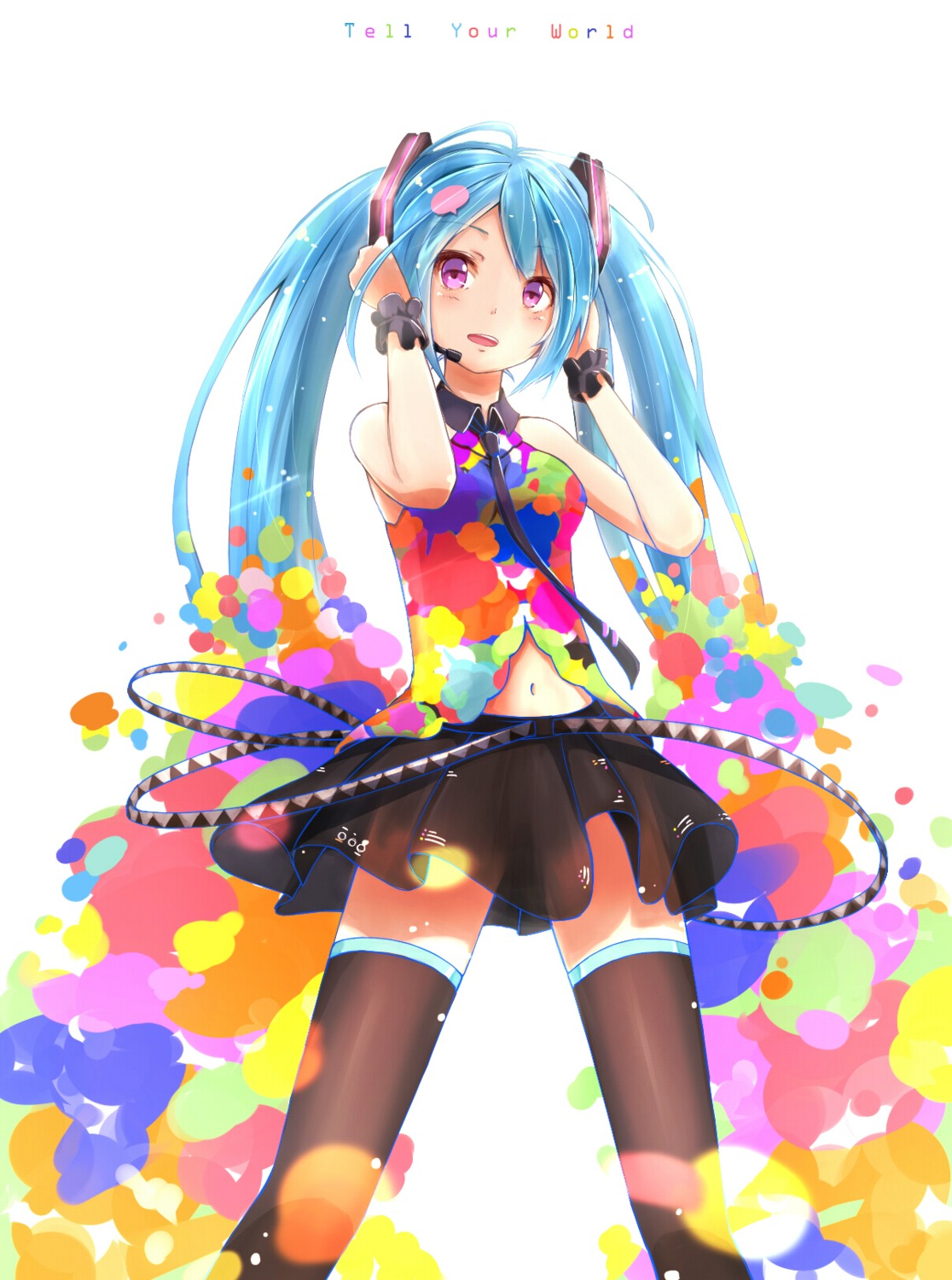 hatsune_miku, minamito, see_through, tell_your_world_(vocaloid), thighhighs, vocaloid