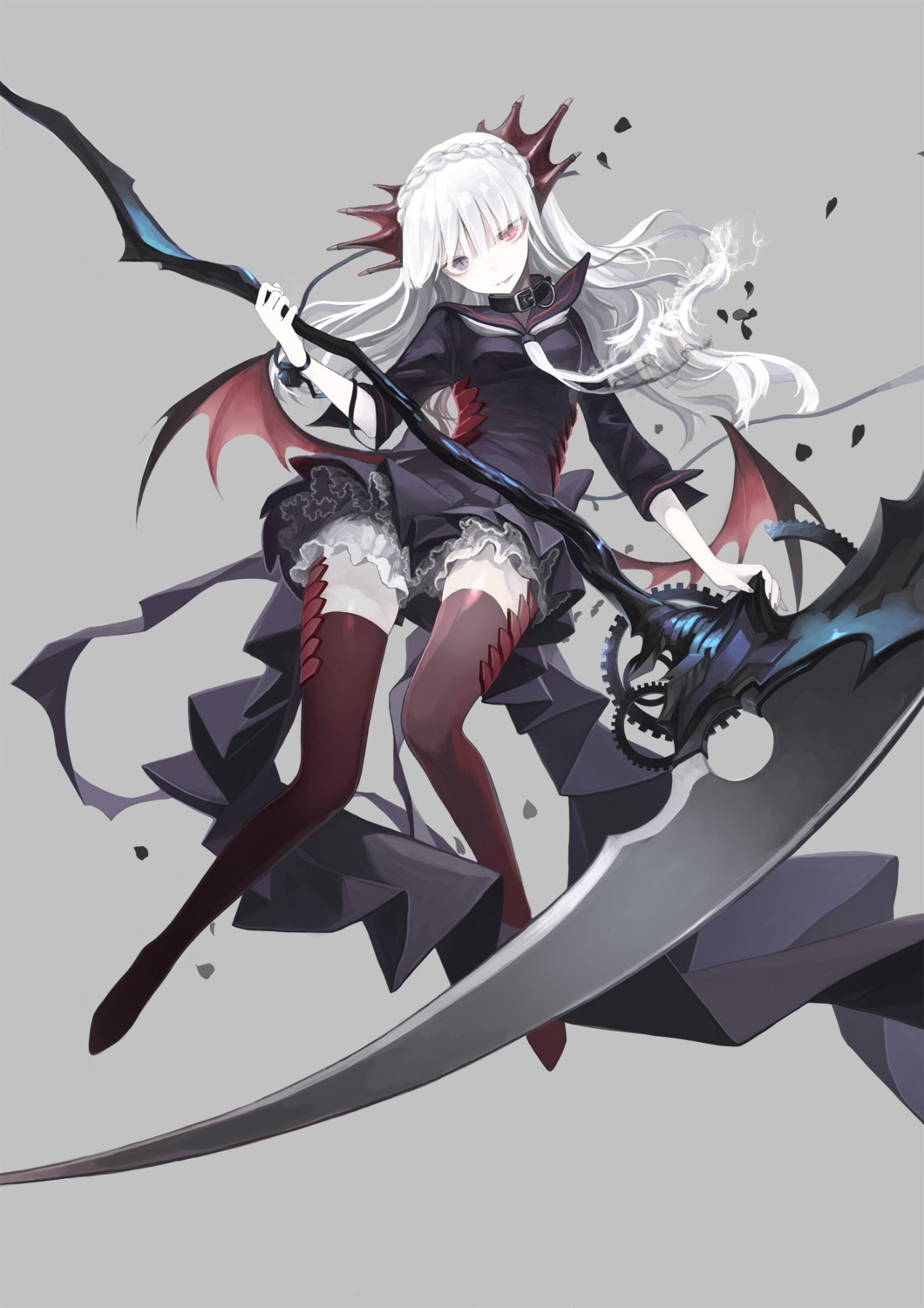 seifuku, suzki00, thighhighs, weapon