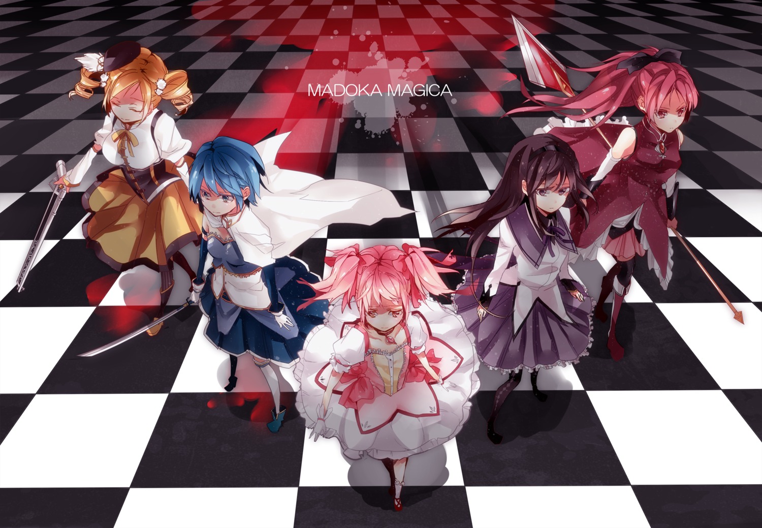 akemi_homura, dress, gun, hatsuko, heels, kaname_madoka, mahou_shoujo_madoka_magica, miki_sayaka