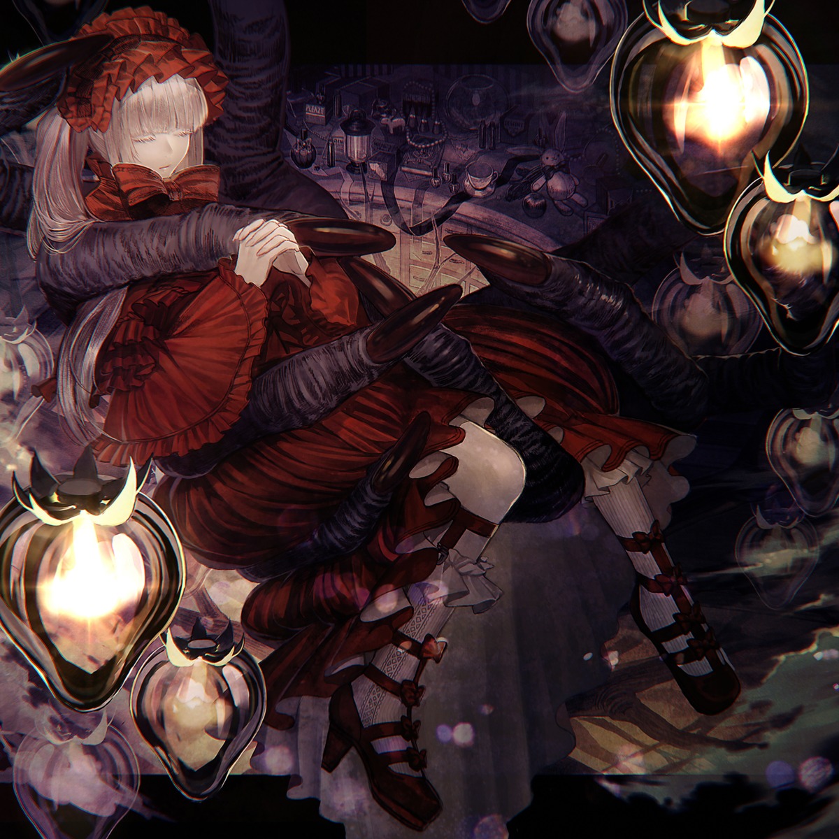 dress, gothic_lolita, heels, lolita_fashion, monster, reniirean