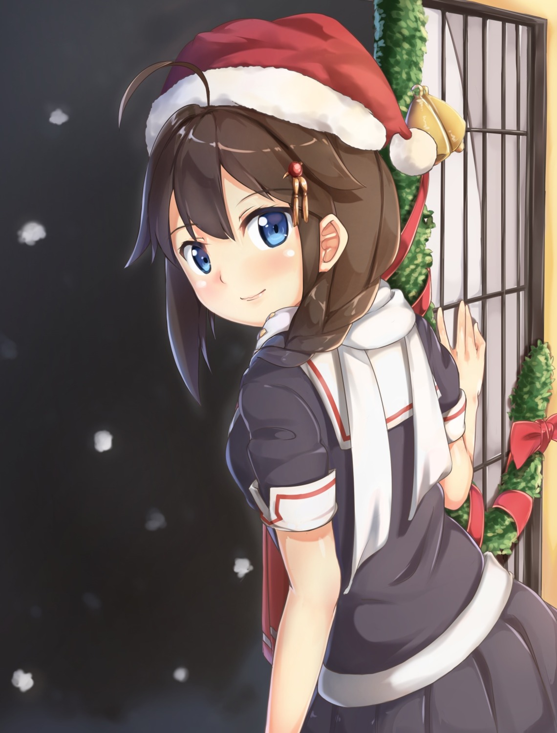 christmas, kantai_collection, ryouya, seifuku, shigure_(kancolle)