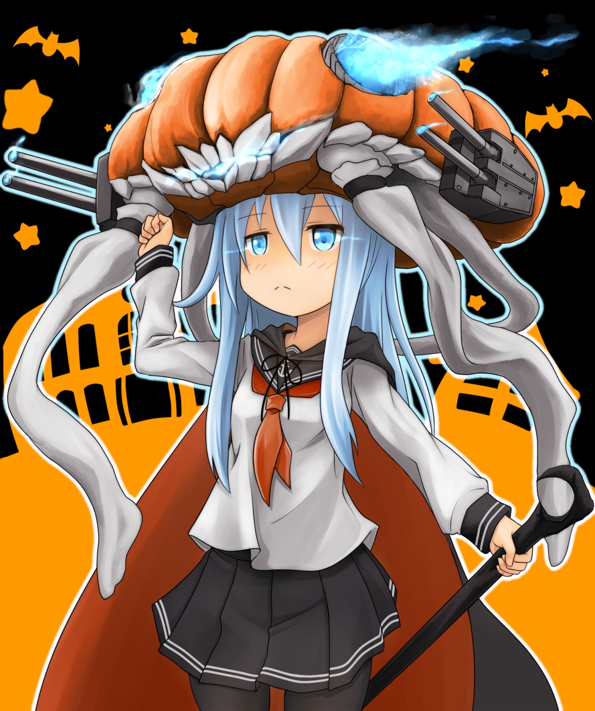 cosplay, halloween, hibiki_(kancolle), kantai_collection, pantyhose, seifuku, tr-6, wo-class_aircraft_carrier