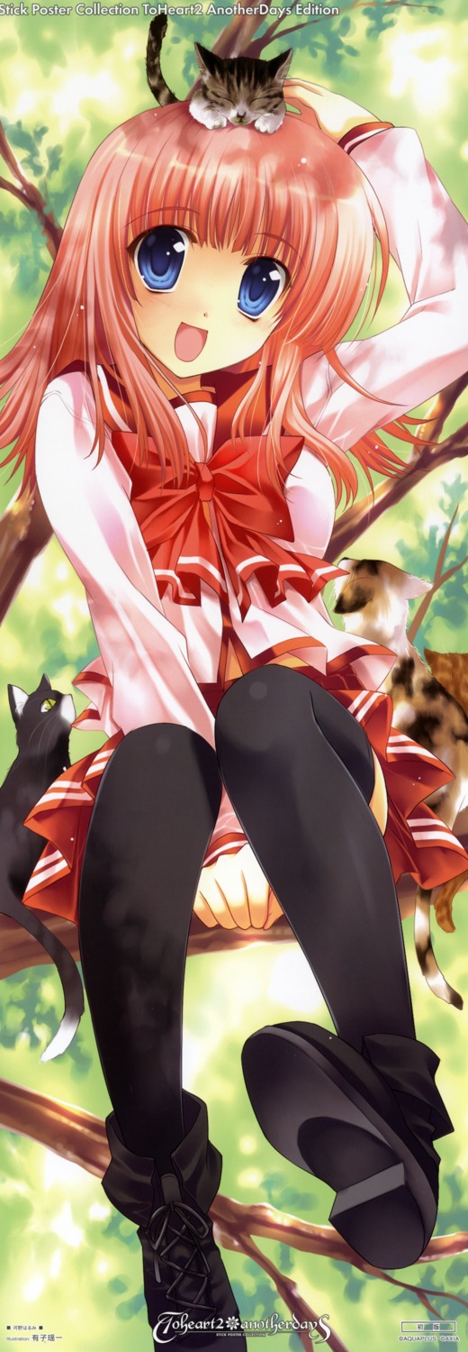 arestica, ariko_yohichi, kouno_harumi, seifuku, stick_poster, thighhighs, to_heart_(series), to_heart_2, to_heart_2_another_days