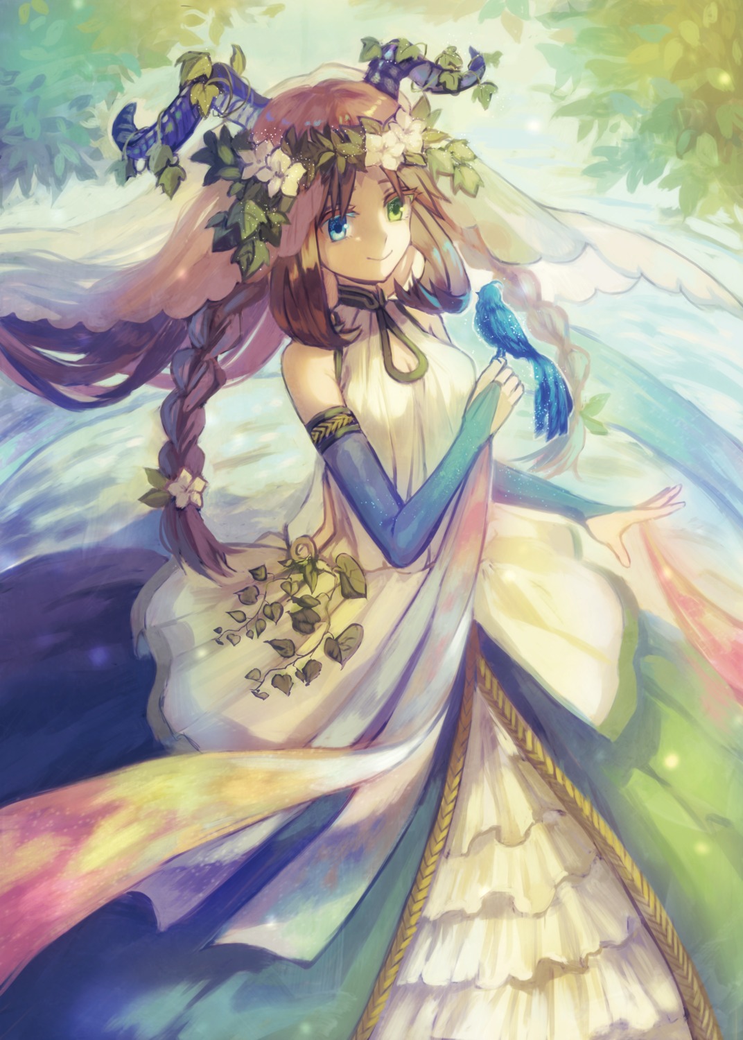 bobo_(uccello), dress, heterochromia, horns