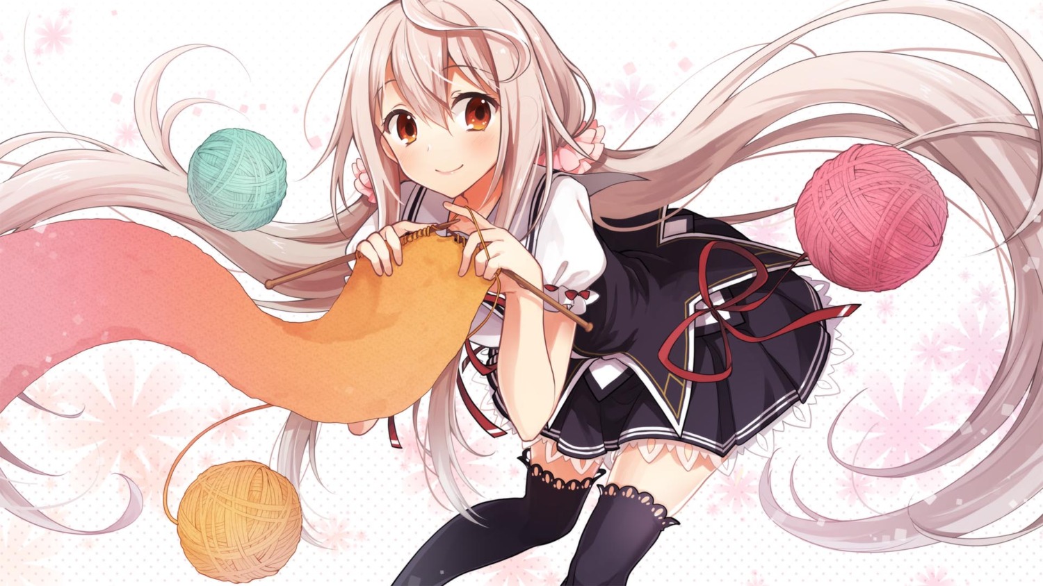 jpeg_artifacts, kagetsuin_noa, koto_(colorcube), naderebo!, seifuku, thighhighs, wallpaper