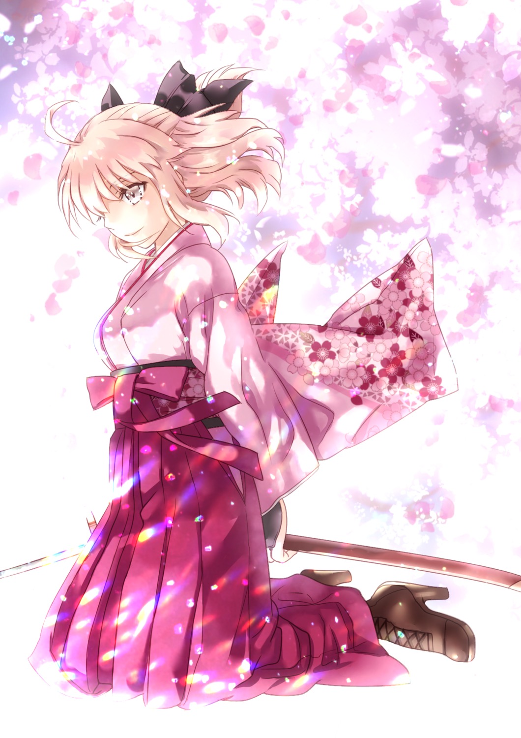 fate/grand_order, fate/stay_night, heels, japanese_clothes, okita_souji_(fate), sato-pon, sword