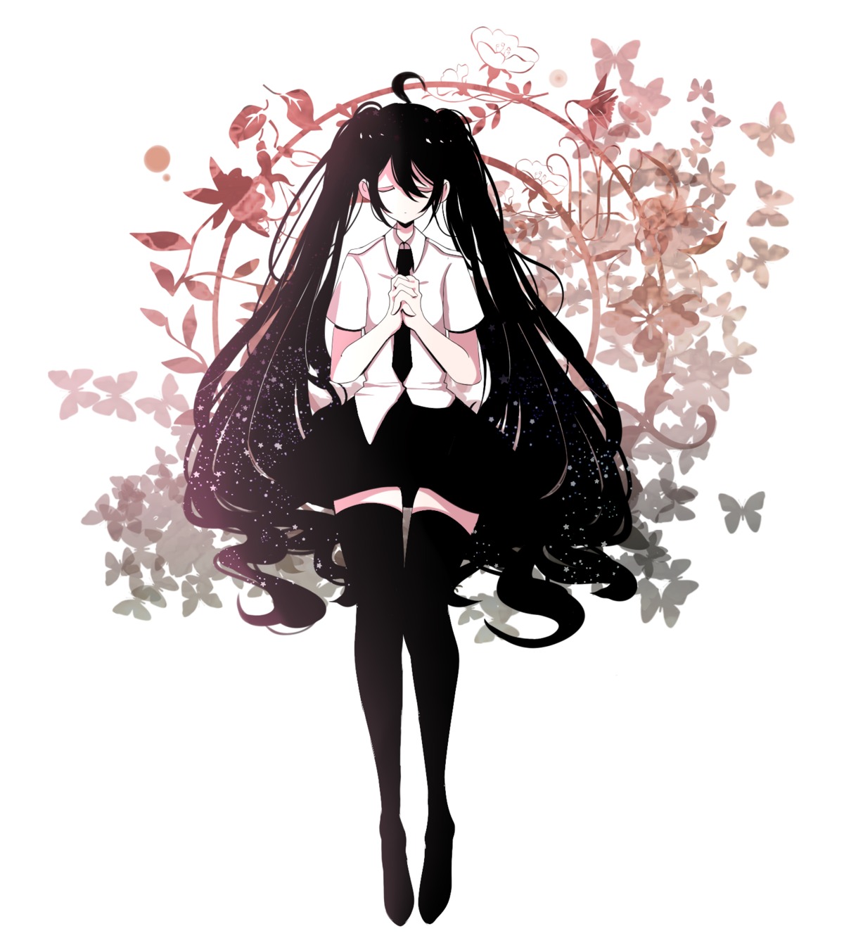 hatsune_miku, runia, thighhighs, vocaloid, zatsune_miku