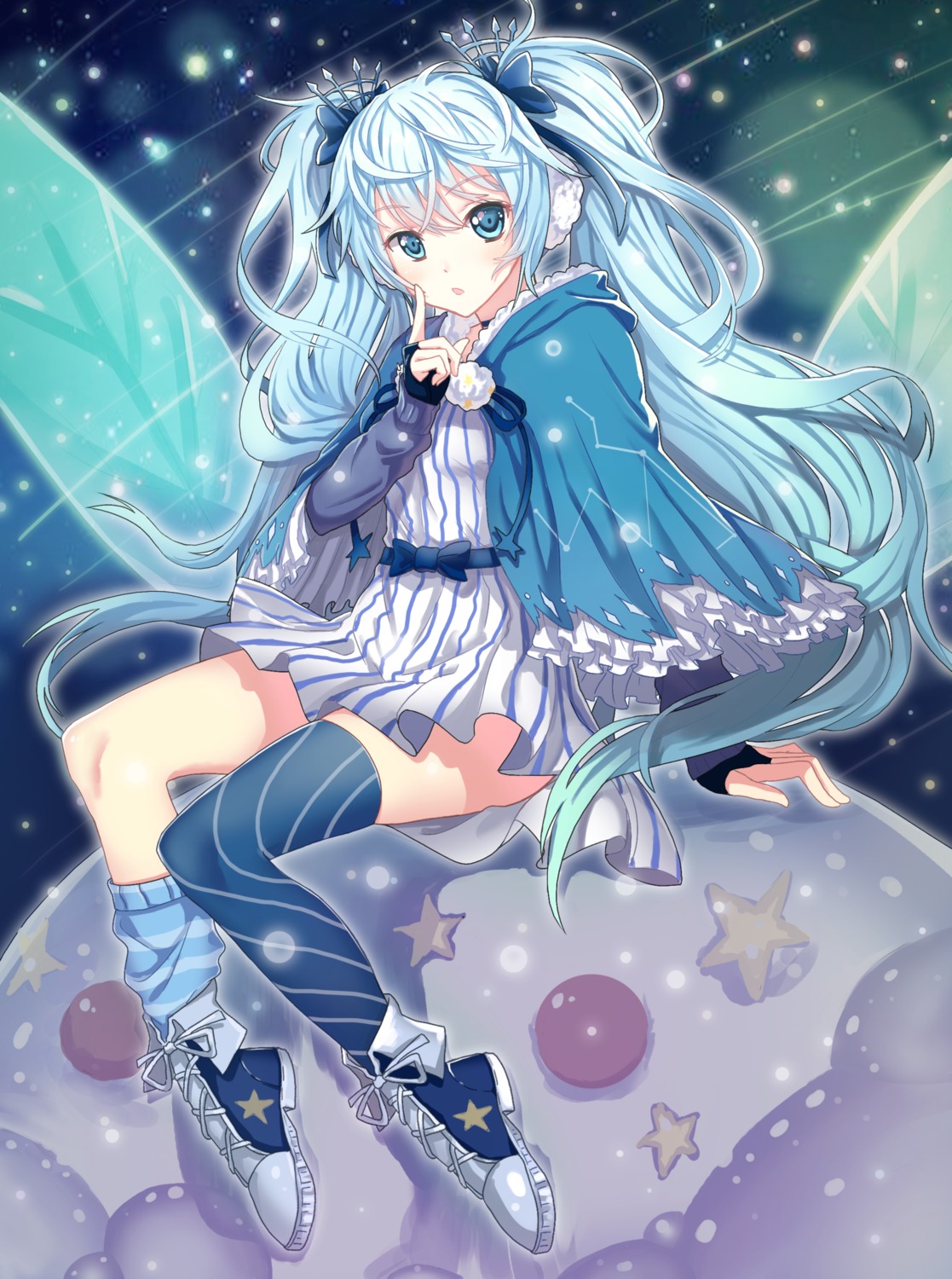 chunrijun_(springer), dress, fuyu_no_yoru_miku, hatsune_miku, thighhighs, vocaloid
