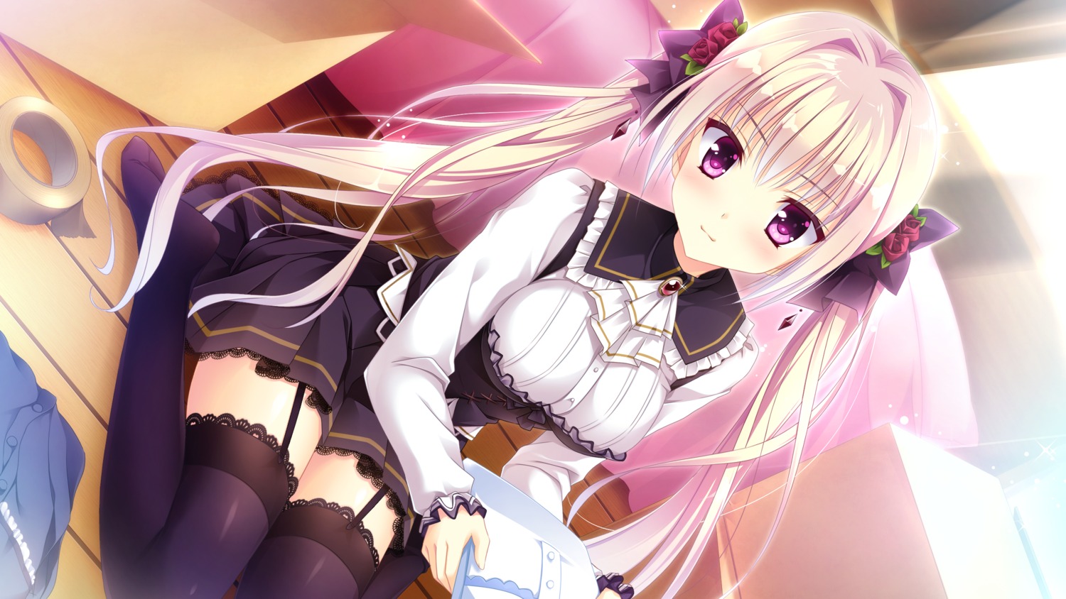 ensemble_(company), game_cg, hiiragi_mio, kimishima_ao, koi_suru_kimochi_no_kasanekata, stockings, thighhighs
