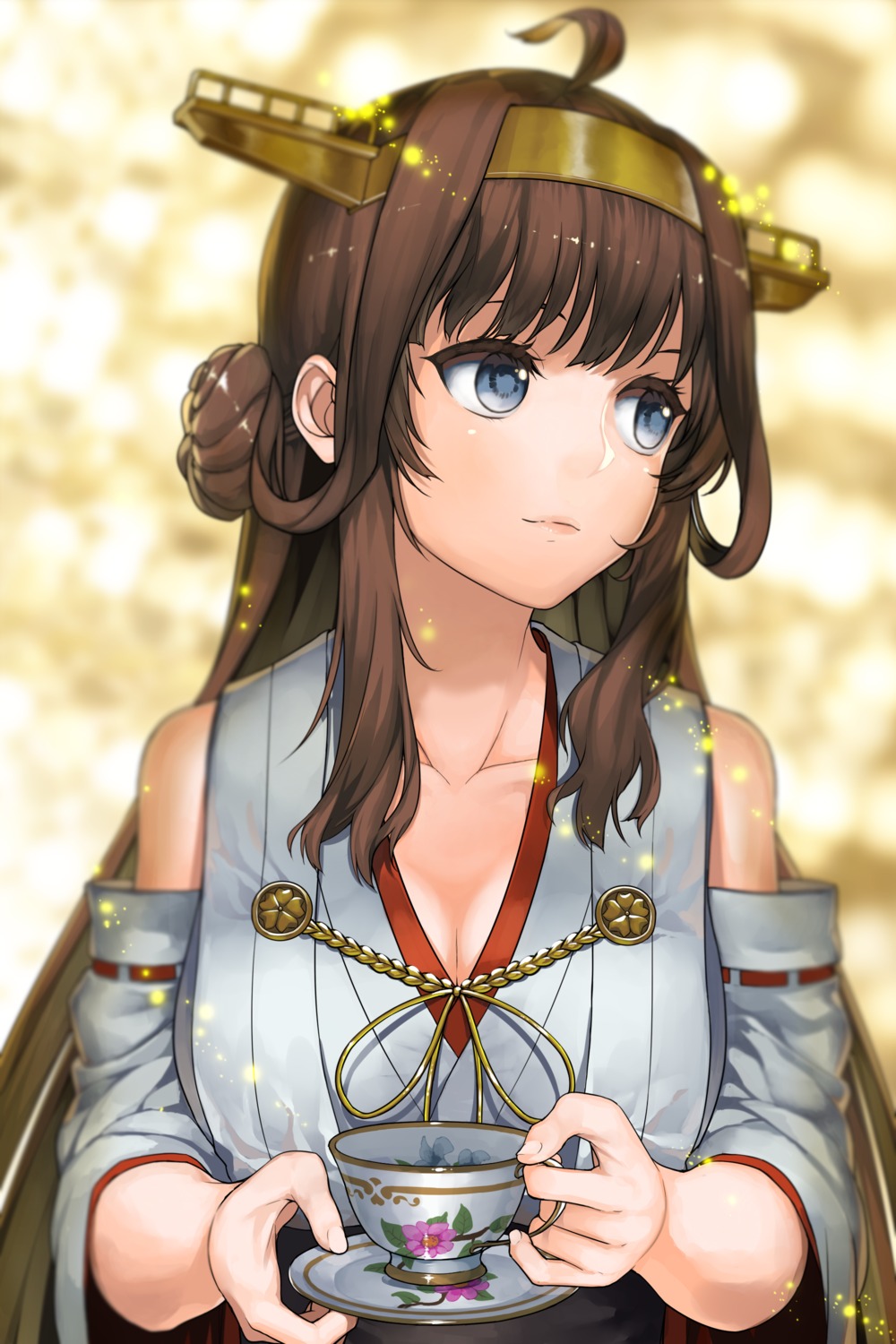 cleavage, harumaki-0327, kantai_collection, kongou_(kancolle)
