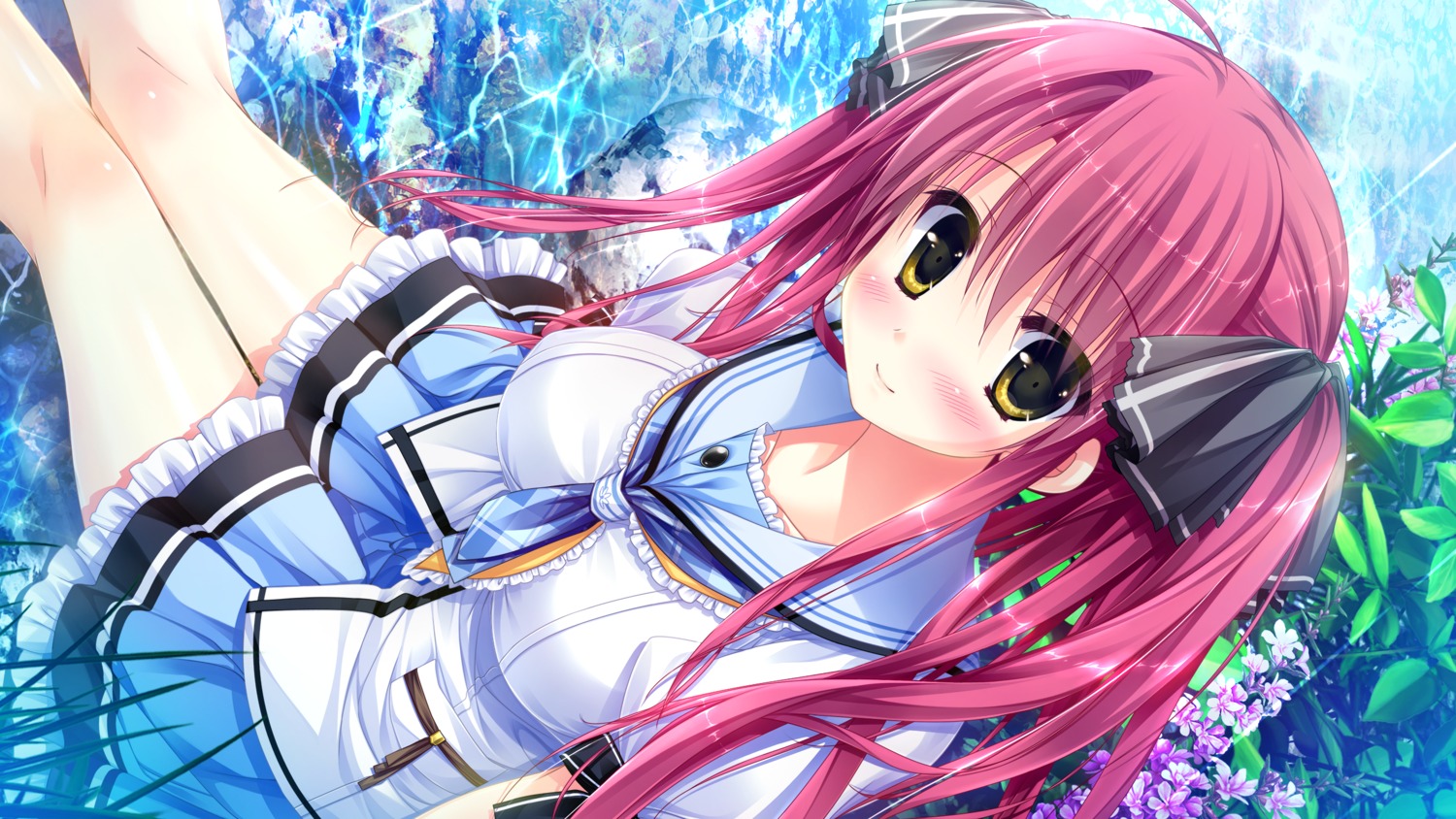 clochette, game_cg, hotaruzuka_arika, koko_kara_natsu_no_innocence!, seifuku, sesena_yau, wet