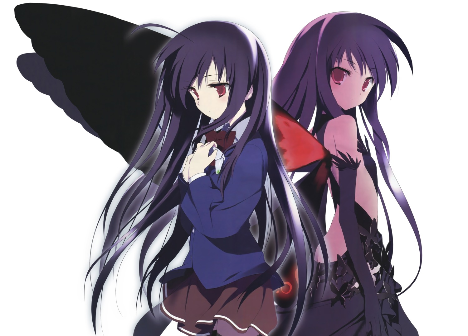 accel_world, hima, kuroba_sayuki, no_bra, pantyhose, seifuku, wings
