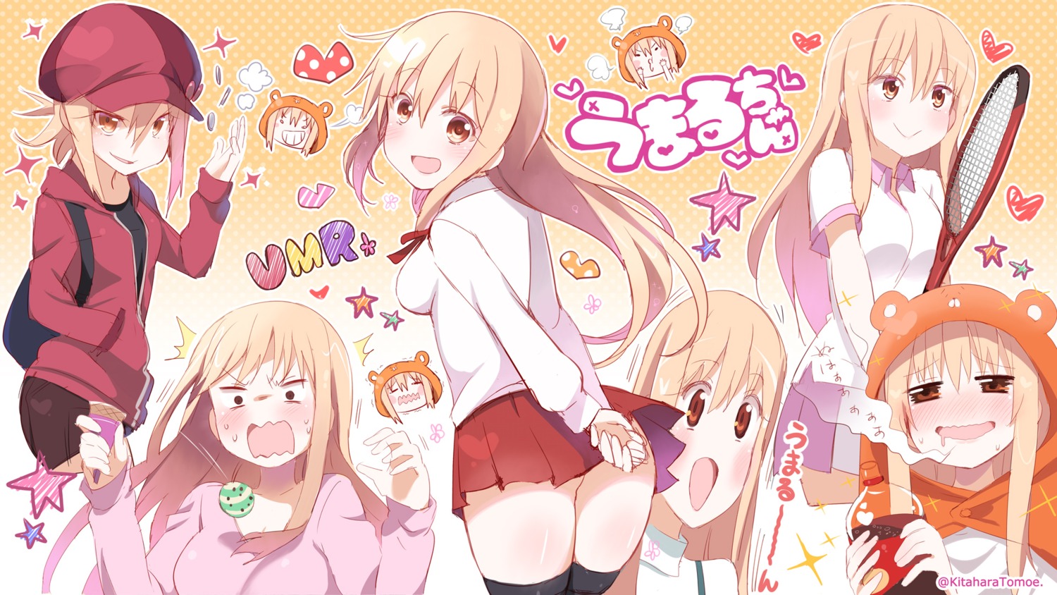 ass, doma_umaru, himouto!_umaru-chan, kitahara_tomoe, nopan, seifuku, tennis, thighhighs