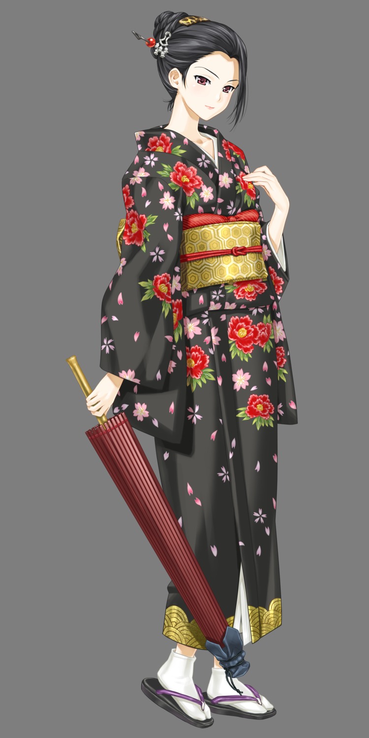 daimonji_saki, happoubi_jin, kimono, transparent_png, zettai_shougeki_platonic_heart