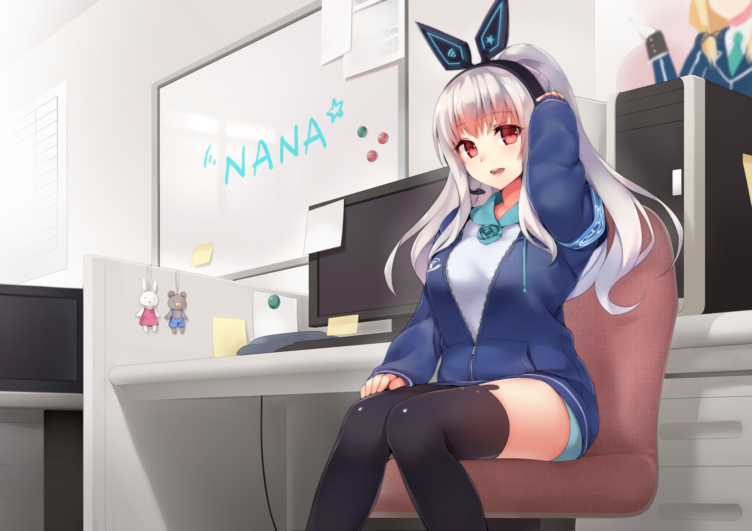 k.r.t.girls, nana_(k.r.t.girls), open_shirt, tagme, thighhighs