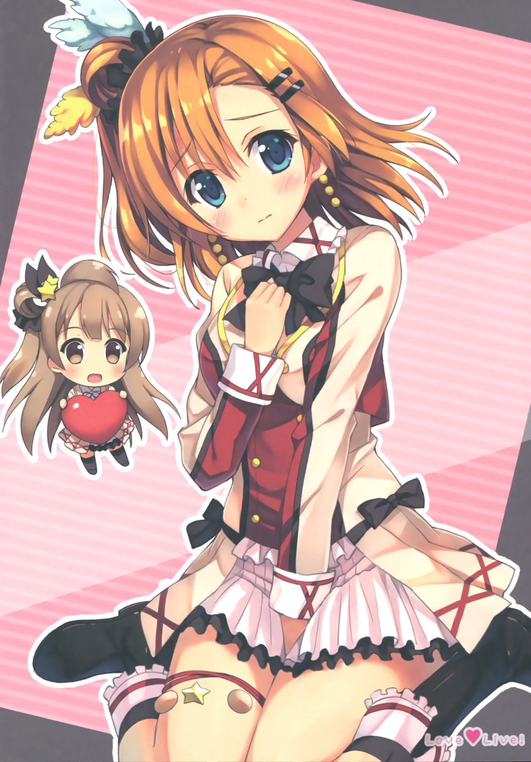 4season, chibi, kousaka_honoka, love_live!, love_live!_(series), minami_kotori, saeki_nao, thighhighs