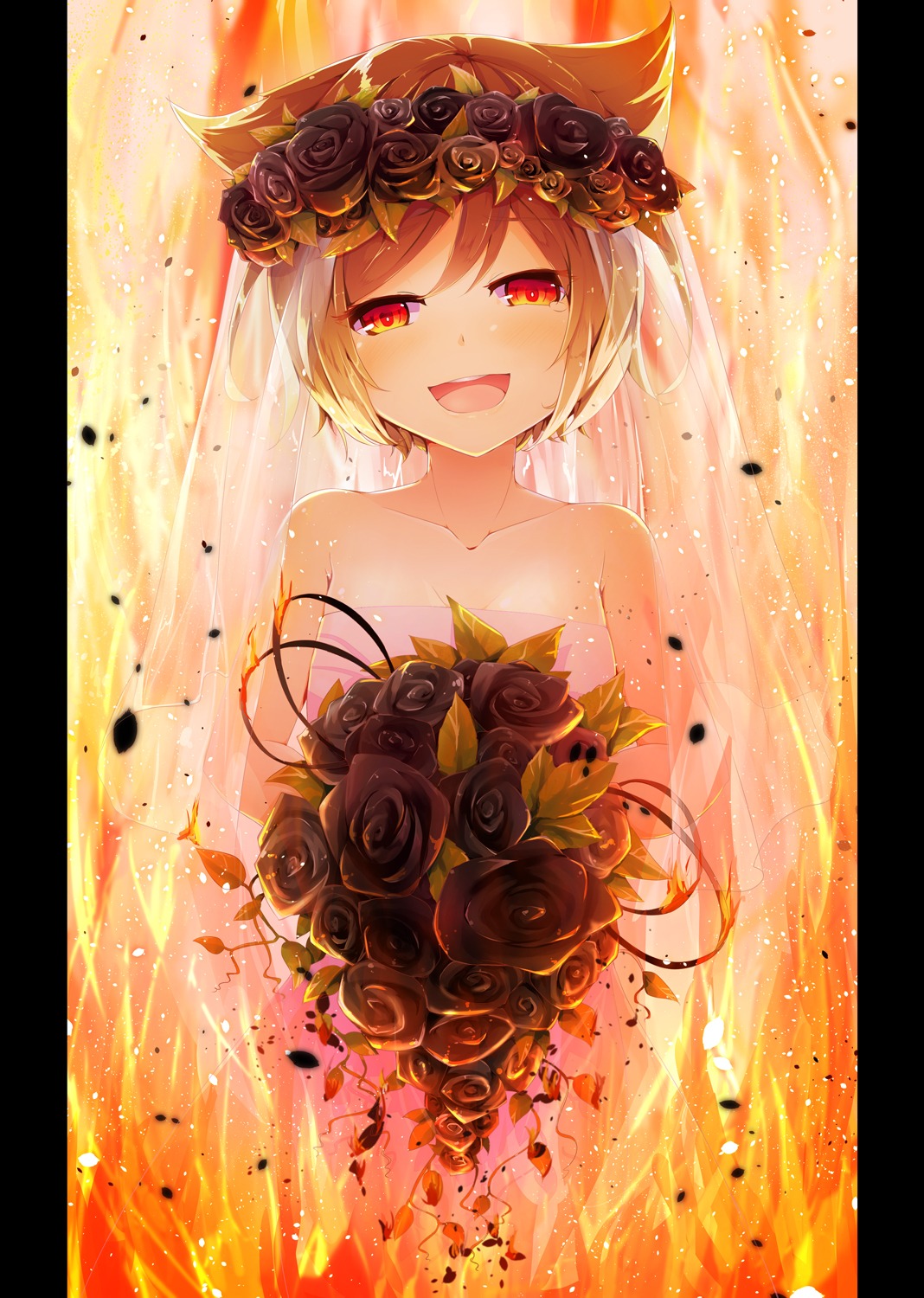 cleavage, dennryuurai, dress, wedding_dress