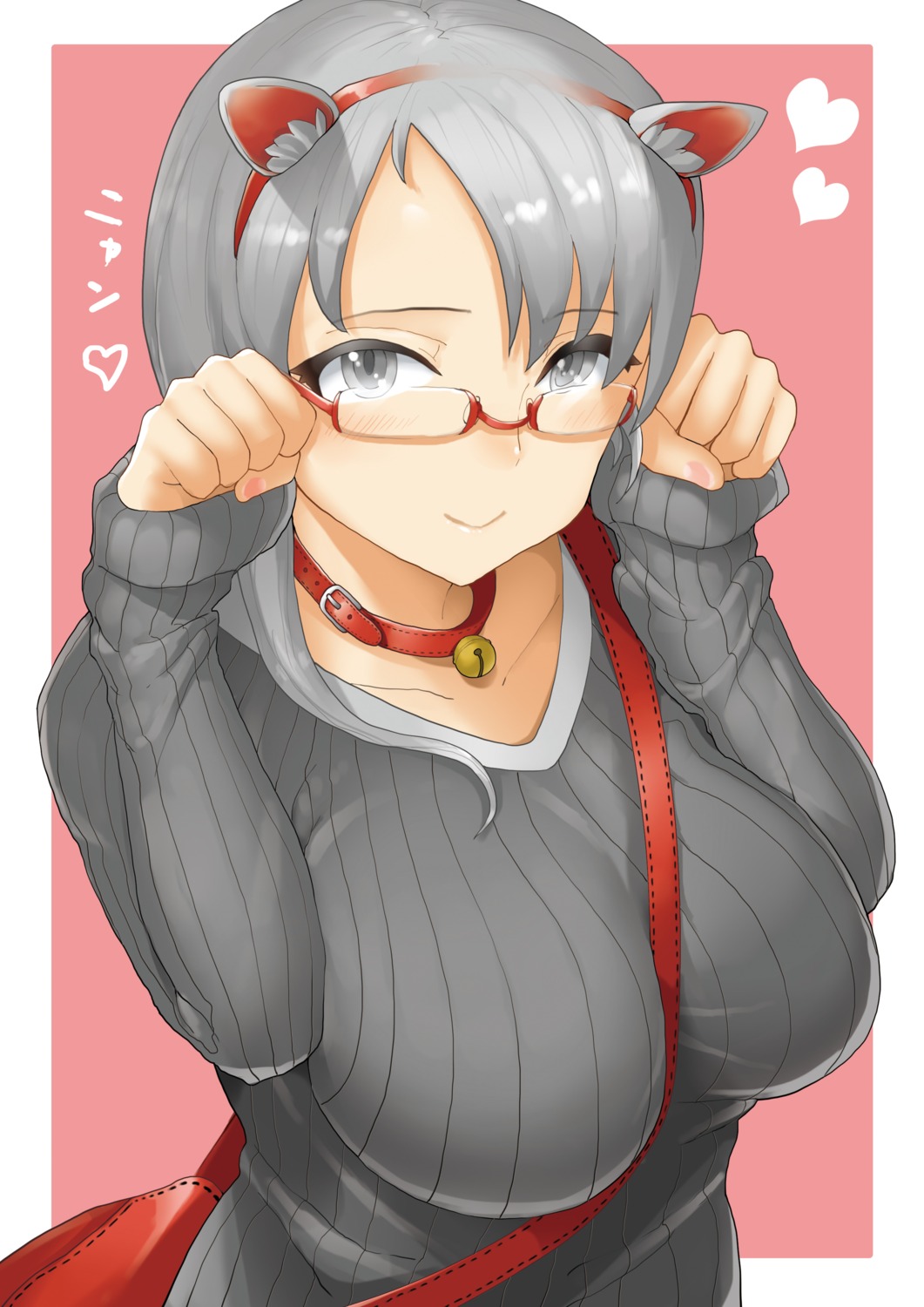 animal_ears, megane, natsu_no_shoka, nekomimi, sweater