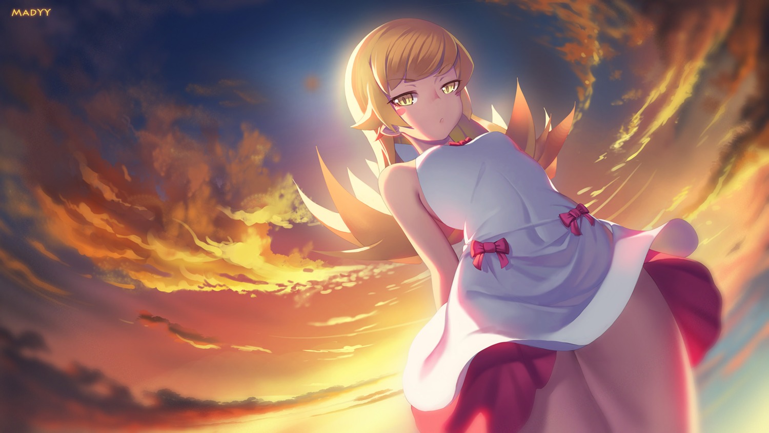 bakemonogatari, dress, madyy, monogatari_(series), oshino_shinobu, wallpaper