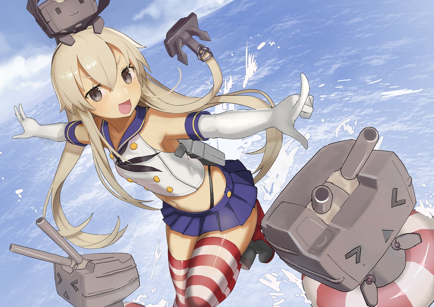 ccaw, heels, kantai_collection, rensouhou-chan, shimakaze_(kancolle), thighhighs, thong