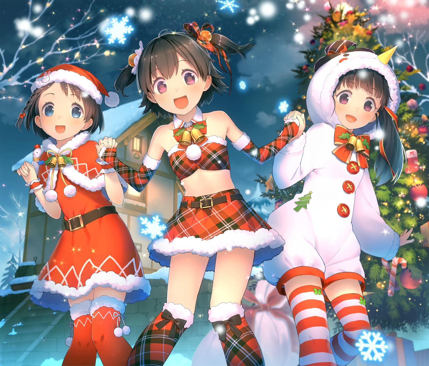 akagi_miria, christmas, dress, fukuyama_mai, sasaki_chie, teiryoku_lolita, the_idolm@ster, the_idolm@ster_cinderella_girls