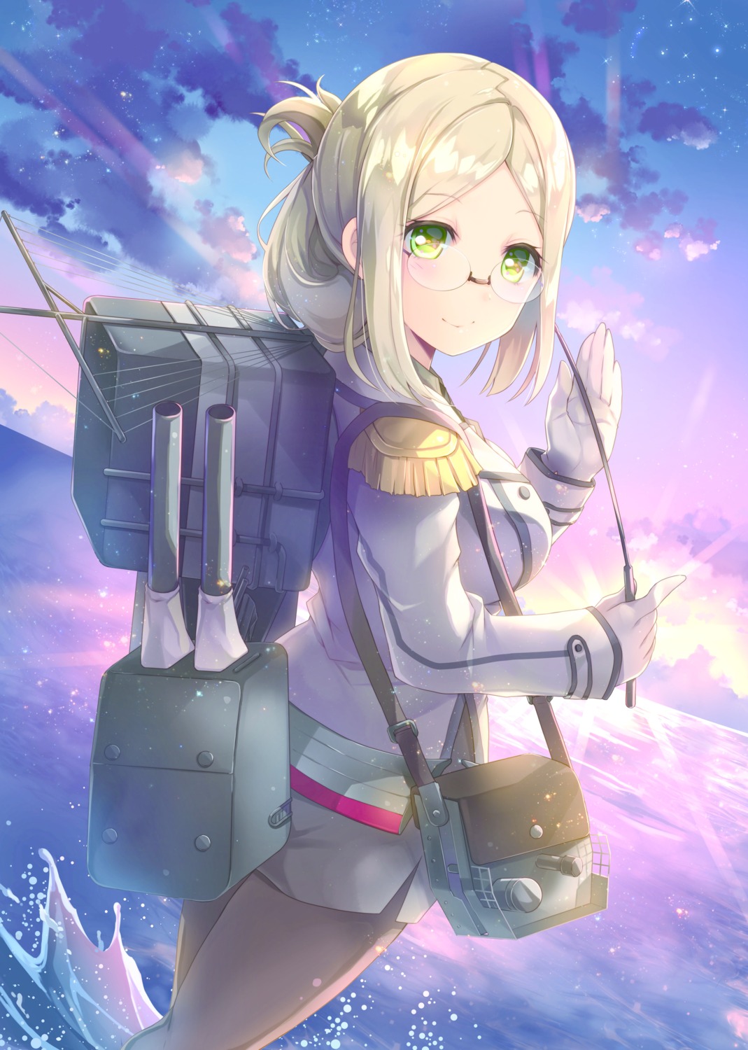 ayuya_naka_no_hito, kantai_collection, katori_(kancolle), megane, pantyhose, uniform, yamadori_ofuu