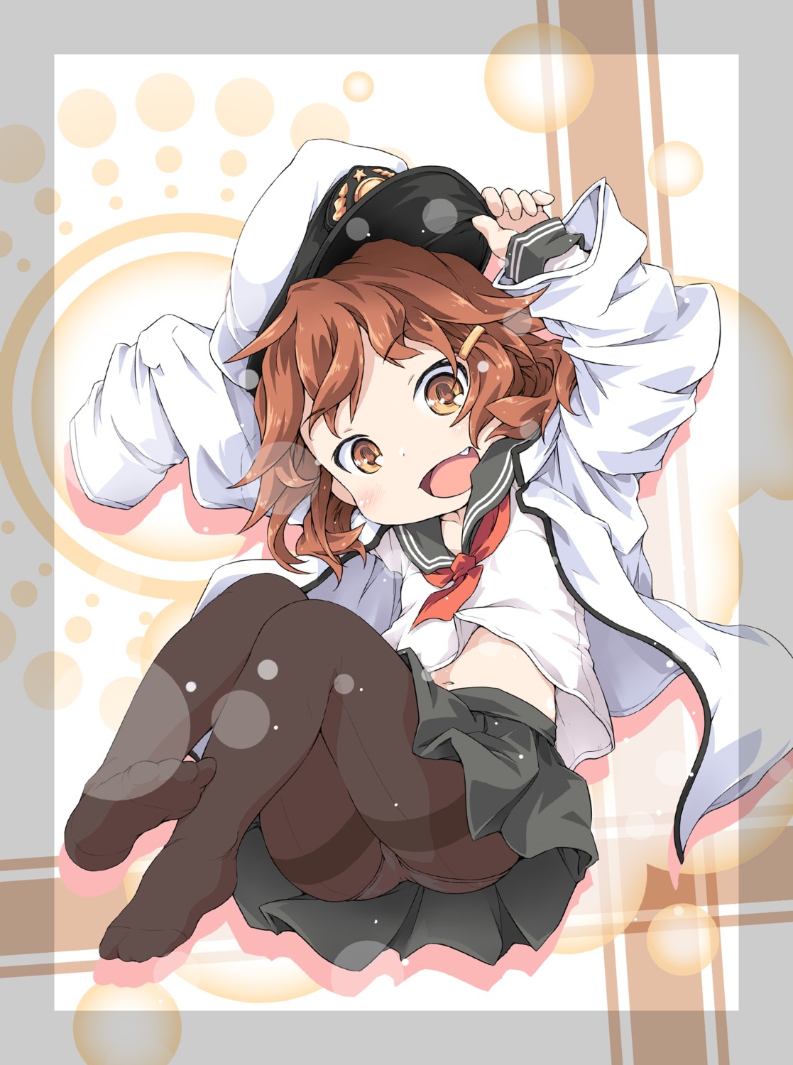 ayuya_naka_no_hito, ham, ikazuchi_(kancolle), kantai_collection, pantsu, pantyhose, seifuku