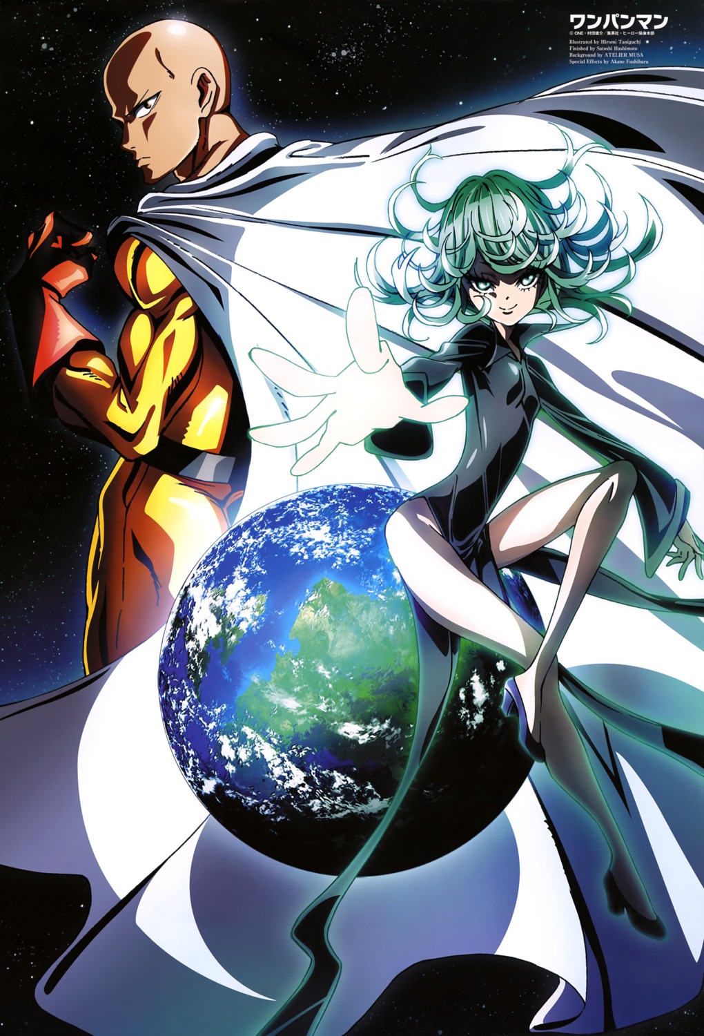 dress, heels, nopan, one_punch_man, saitama, taniguchi_hiromi, tatsumaki_(one_punch_man)