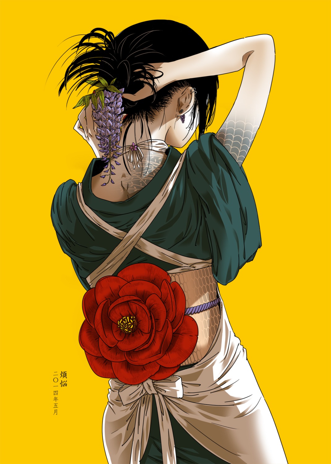 kimono, takahara_hiroha, tattoo