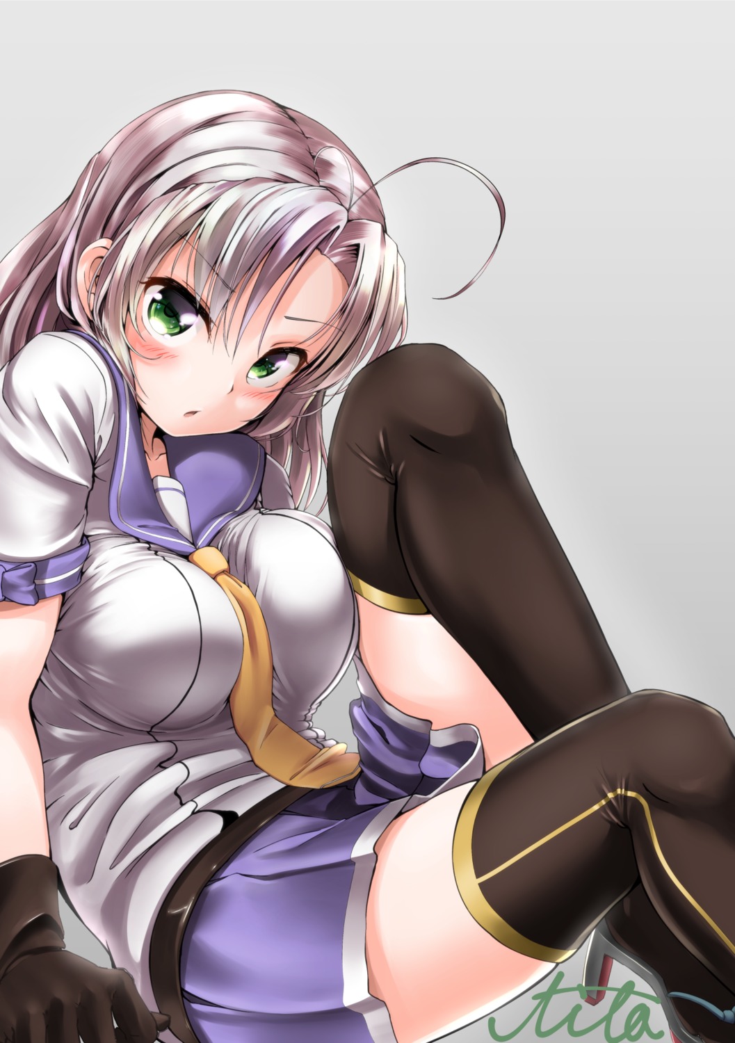 heels, kantai_collection, kinugasa_(kancolle), seifuku, thighhighs, tita