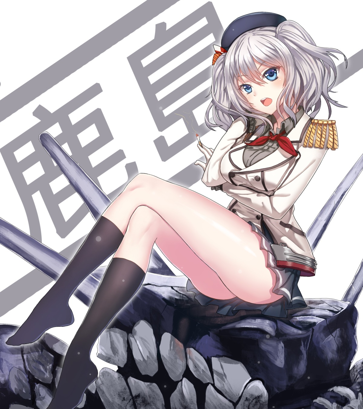 chunrijun_(springer), kantai_collection, kashima_(kancolle), nopan, smoking, uniform