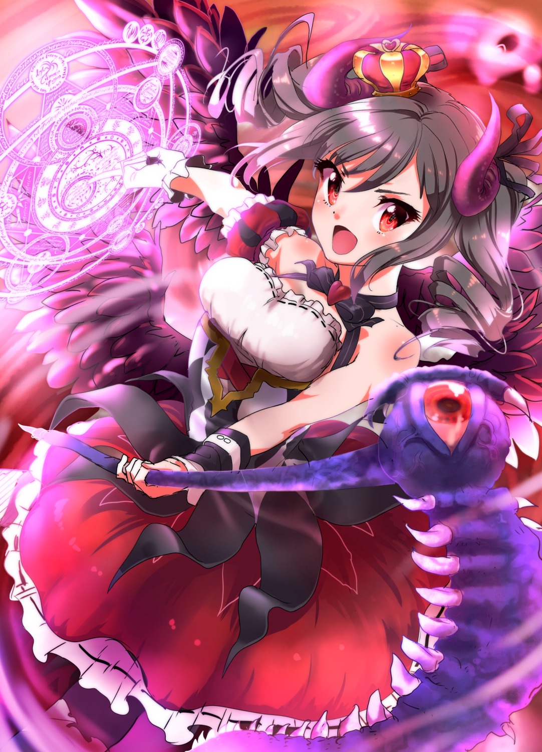 hisayaki_kyuu, horns, kanzaki_ranko, the_idolm@ster, the_idolm@ster_cinderella_girls, weapon, wings