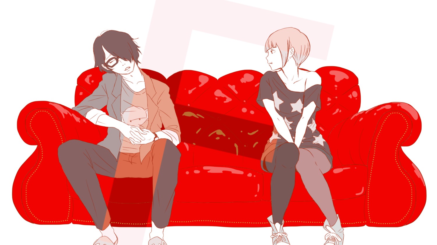 chama_kou, dress, megane, nishinosono_moe, pantyhose, saikawa_souhei, subete_ga_f_ni_naru:the_perfect_insider, wallpaper