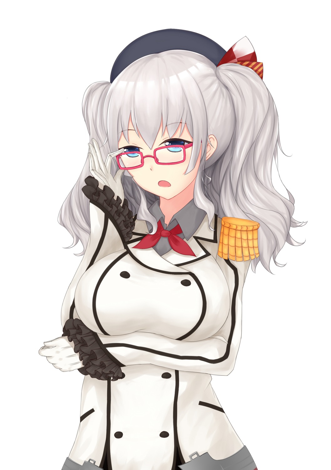 breast_hold, kantai_collection, kashima_(kancolle), megane, rumaki, uniform