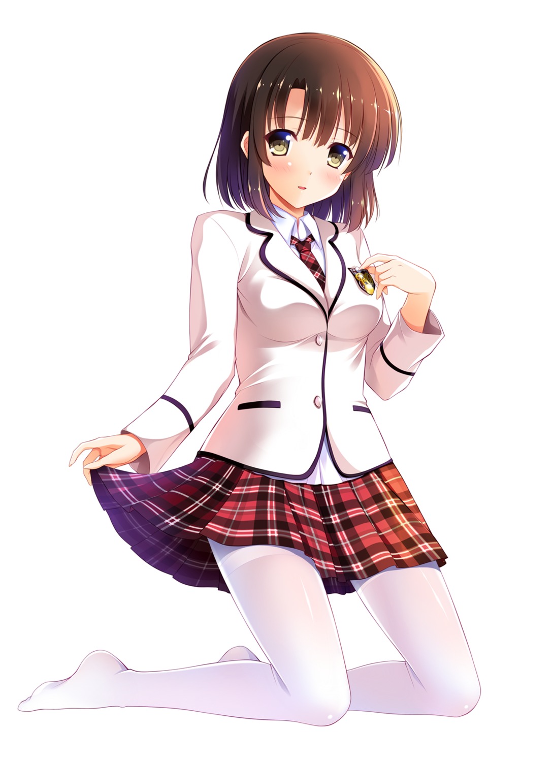katou_megumi, pantyhose, saenai_heroine_no_sodatekata, seifuku, skirt_lift, yagami-all_hail_nanao