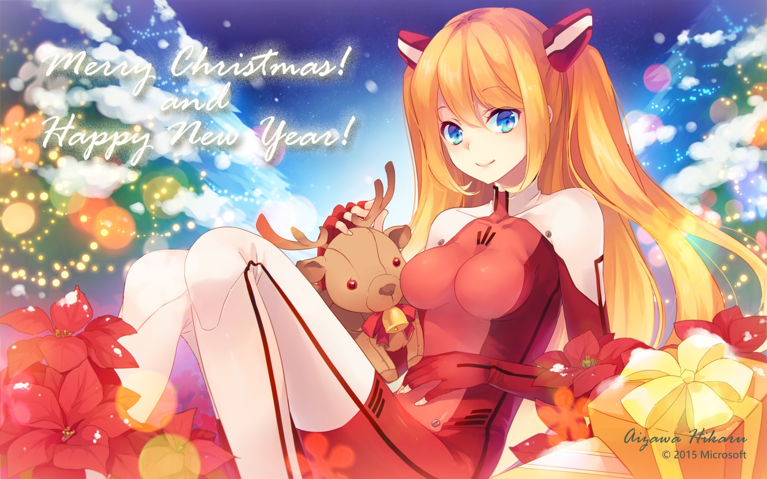 aizawa_hikaru, bodysuit, christmas, microsoft, shinia, wallpaper