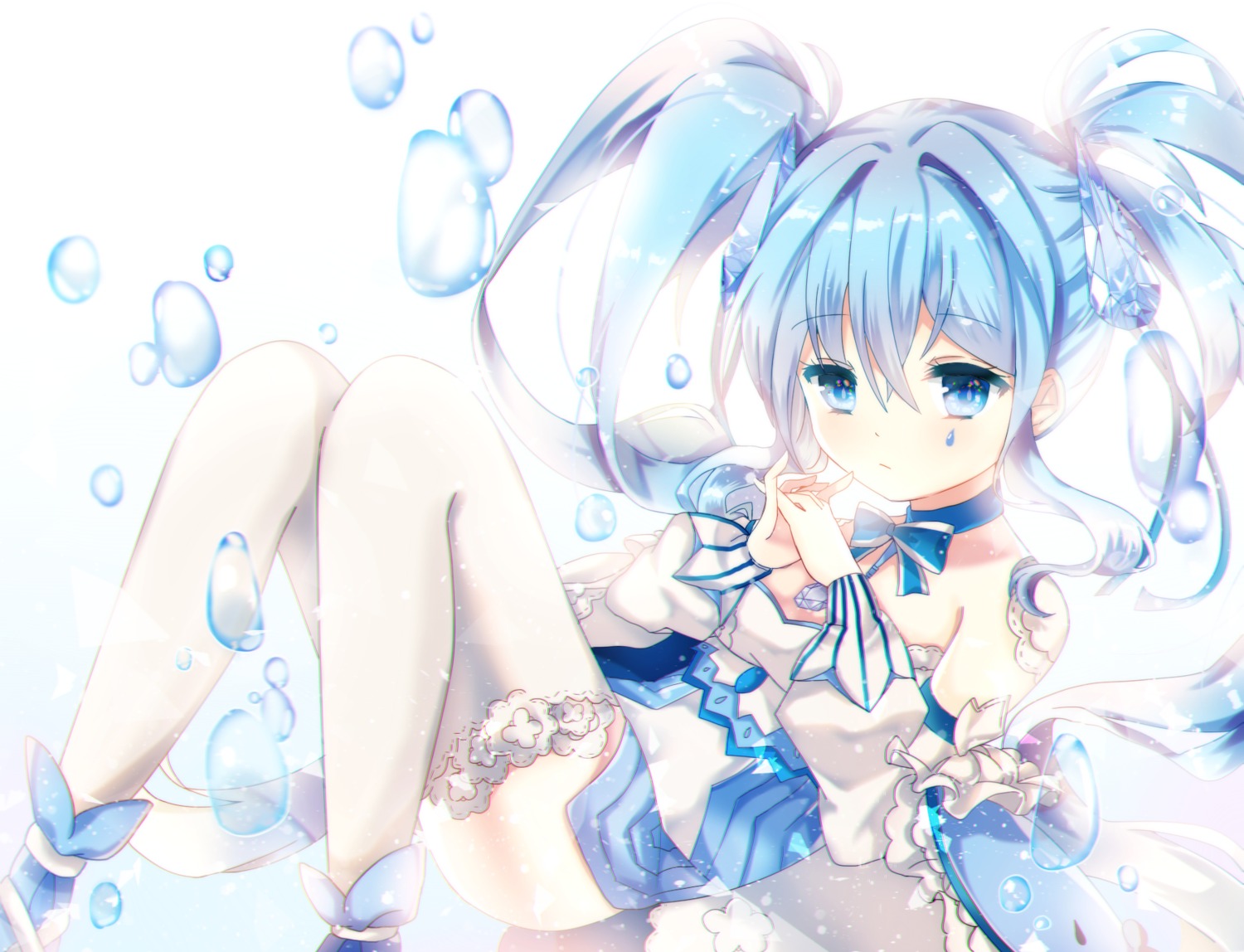 cleavage, dabi_(dabibubi), dress, hatsune_miku, thighhighs, vocaloid