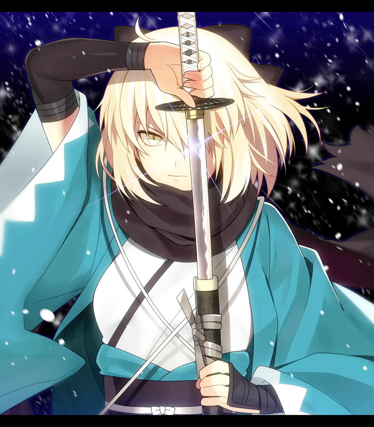 fate/grand_order, fate/stay_night, japanese_clothes, okita_souji_(fate), sanae_(artist), sword