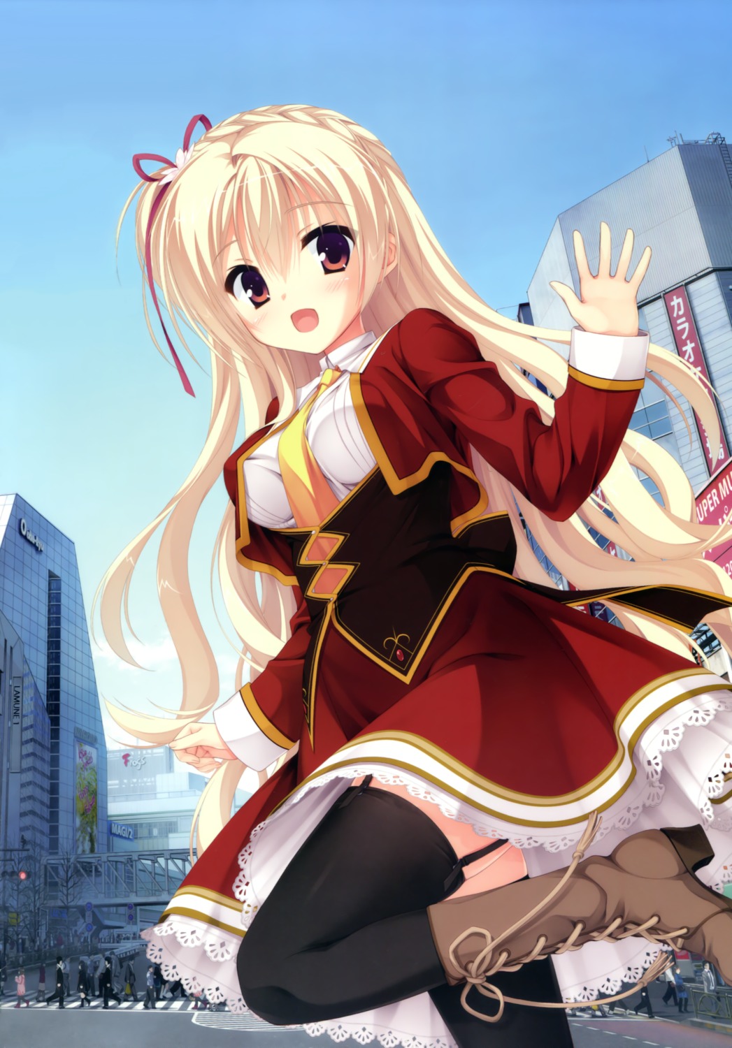 amairo_islenauts, detexted, kobuichi, seifuku, shirley_warwick, stockings, thighhighs, yuzu-soft