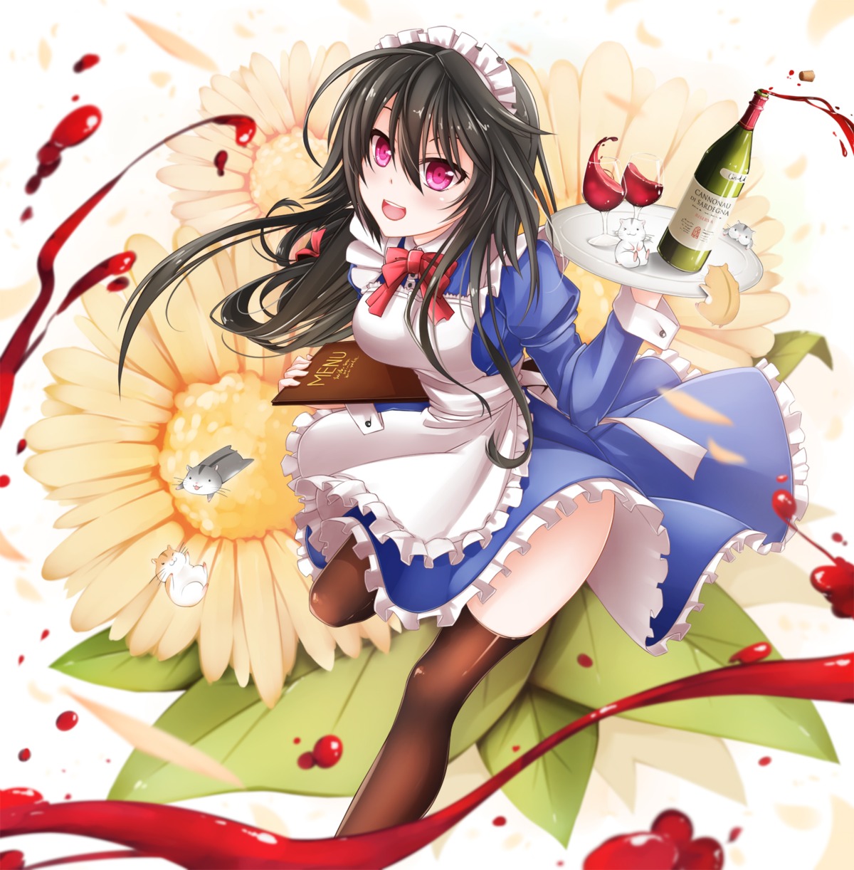 healther, maid, thighhighs