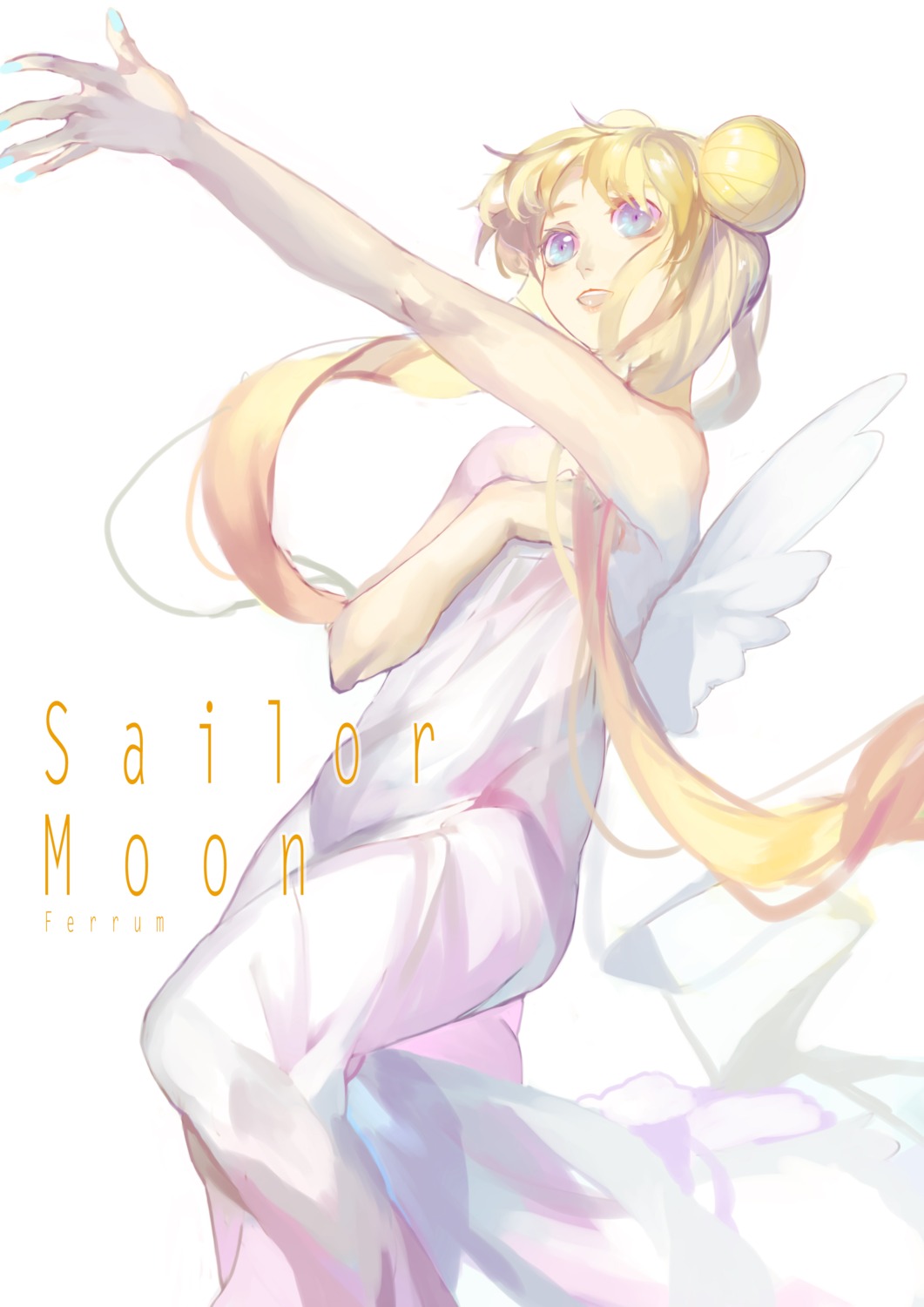 bishoujo_senshi_sailor_moon, breast_hold, dress, fe_(sakura), princess_serenity, wings