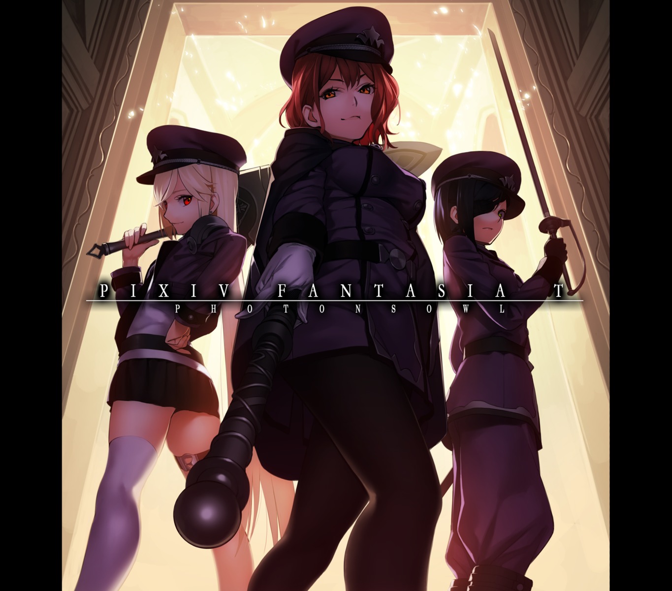 maco, pantyhose, pixiv_fantasia_t, sword, thighhighs, uniform