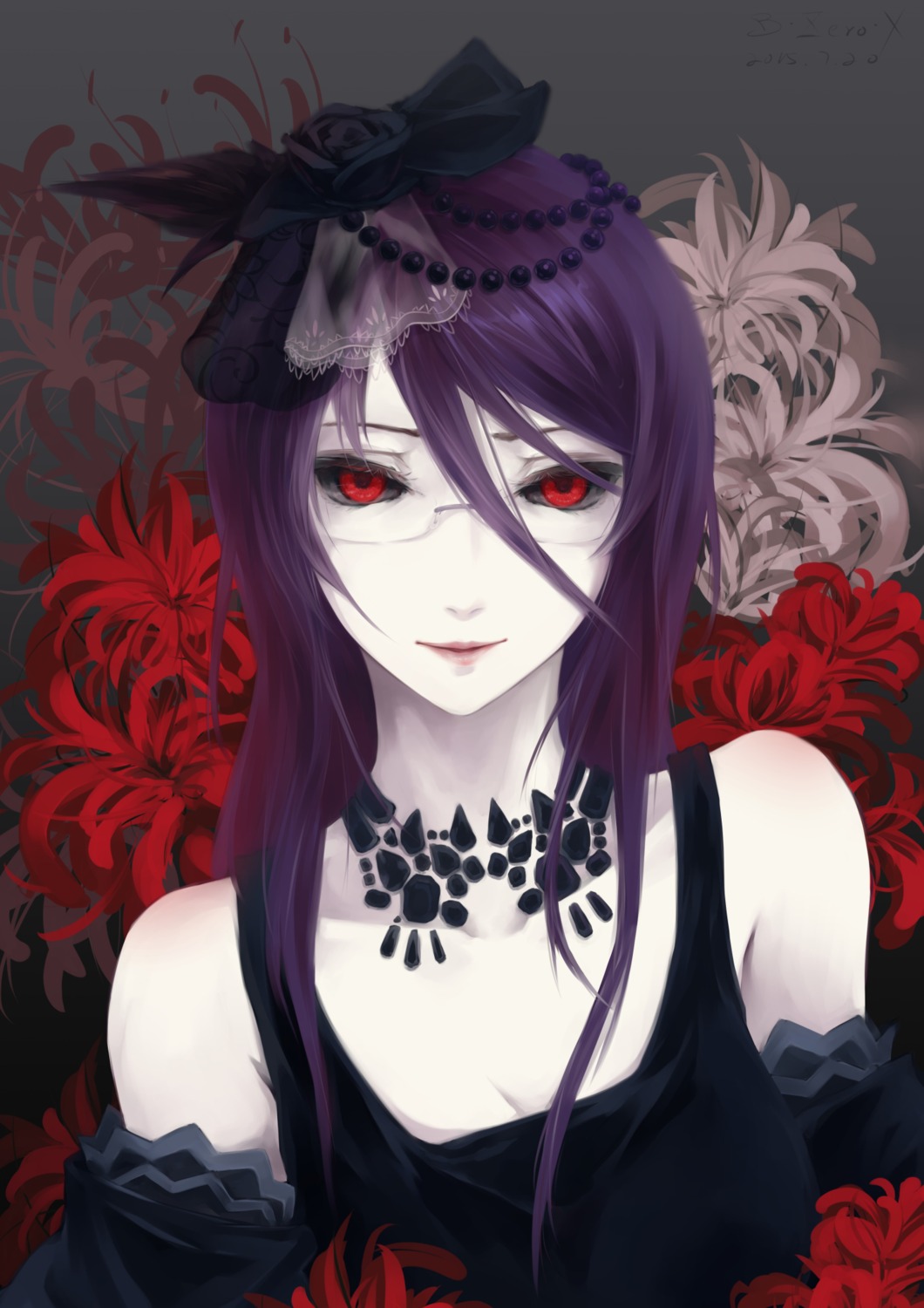 bzerox, cleavage, kamishiro_rize, megane, tokyo_ghoul