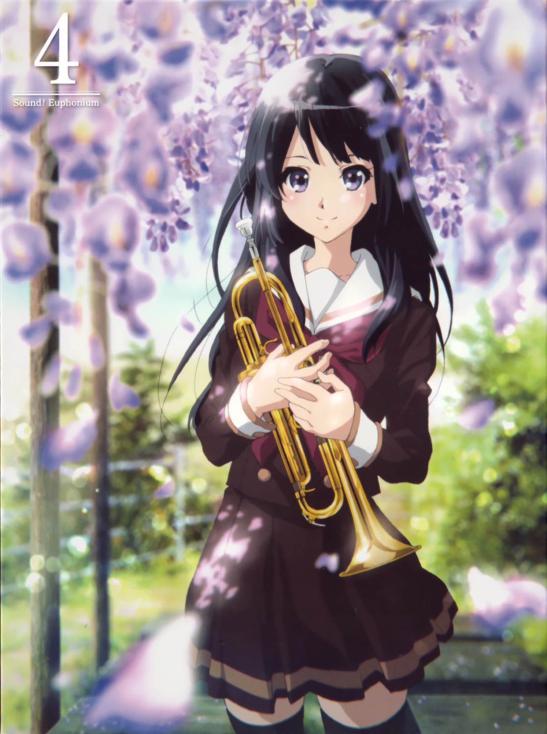 disc_cover, hibike!_euphonium, ikeda_shouko, kousaka_reina, seifuku, thighhighs