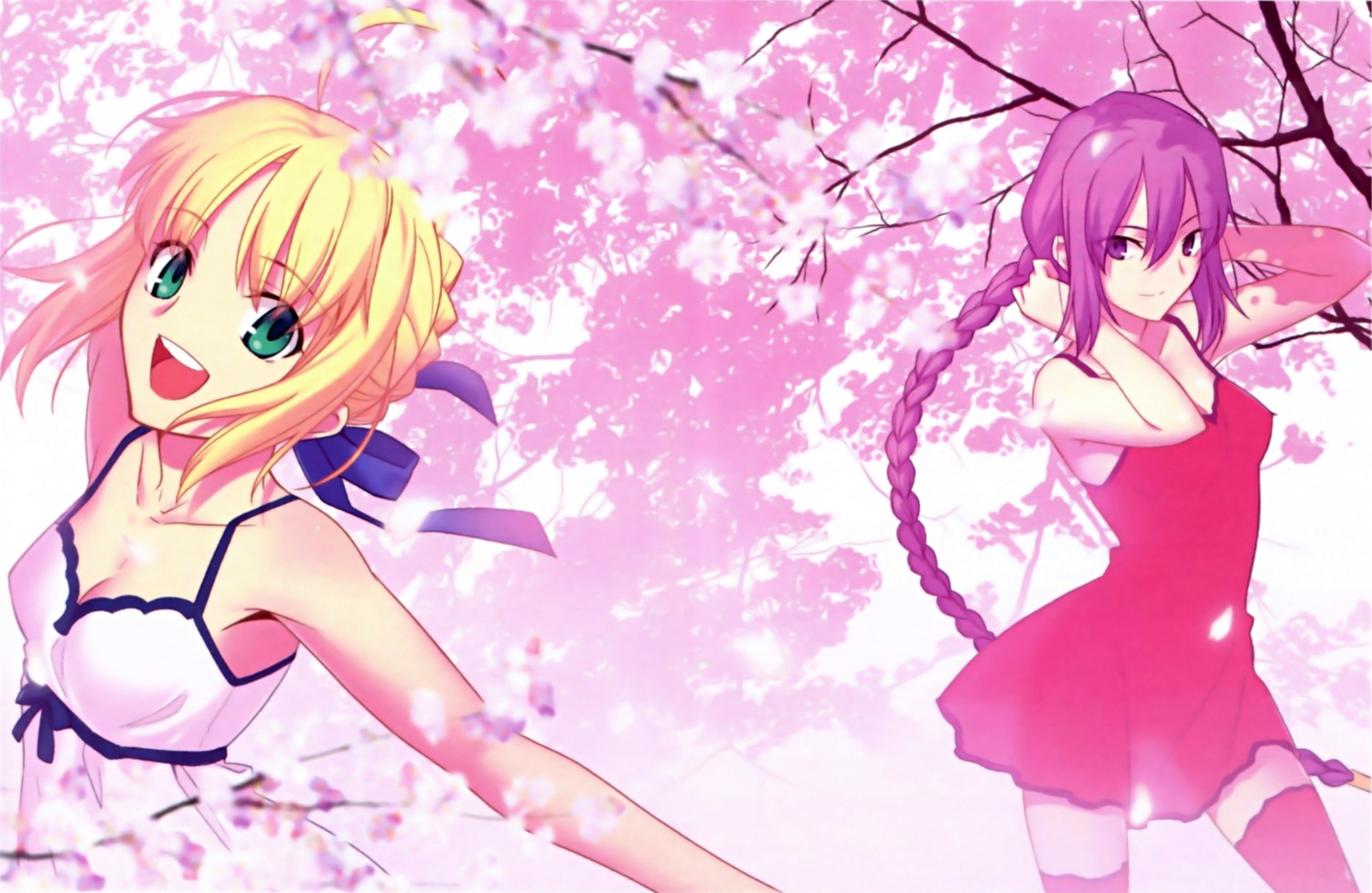 artoria_pendragon_(fate), cleavage, crossover, dress, fate/stay_night, melty_blood, see_through, sion_eltnam_atlasia