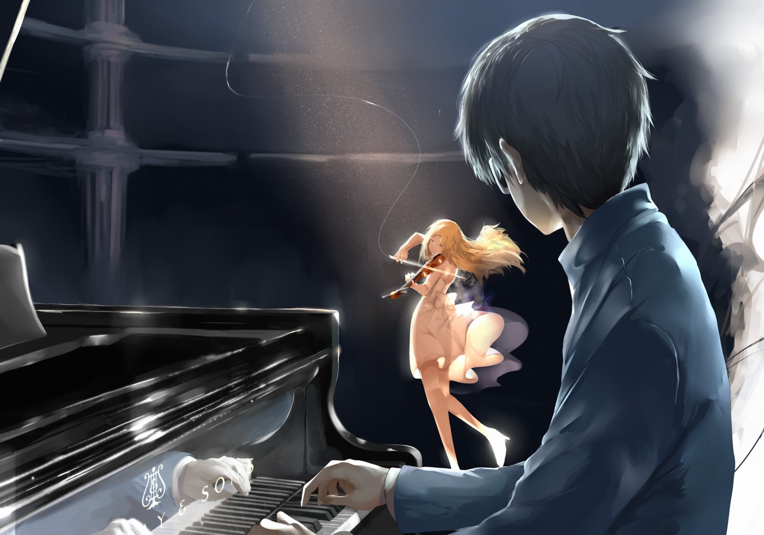 arima_kousei, dress, heels, hews, miyazono_kaori, shigatsu_wa_kimi_no_uso