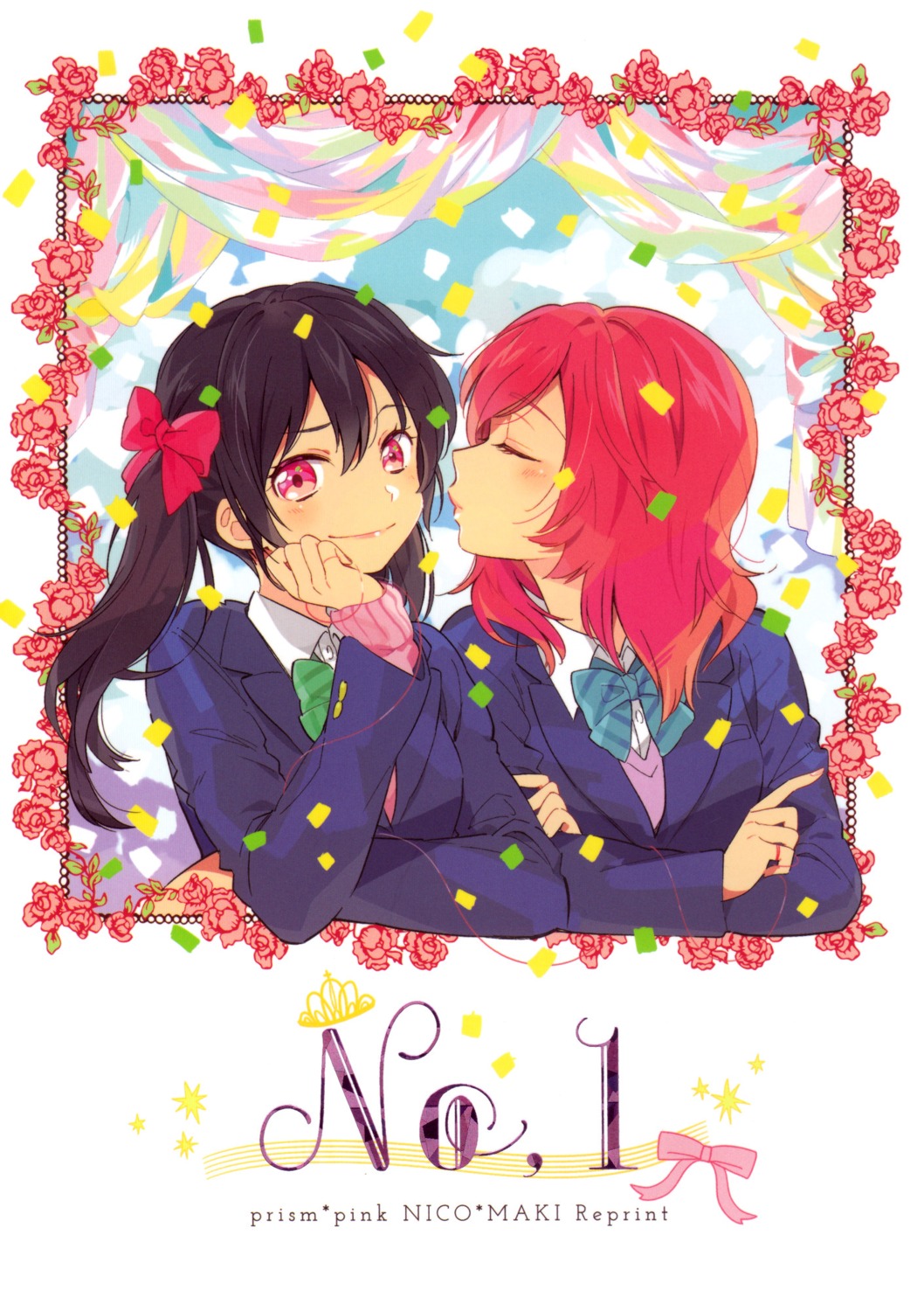 karuha, love_live!, love_live!_(series), nishikino_maki, prism*pink, seifuku, yazawa_nico, yuri