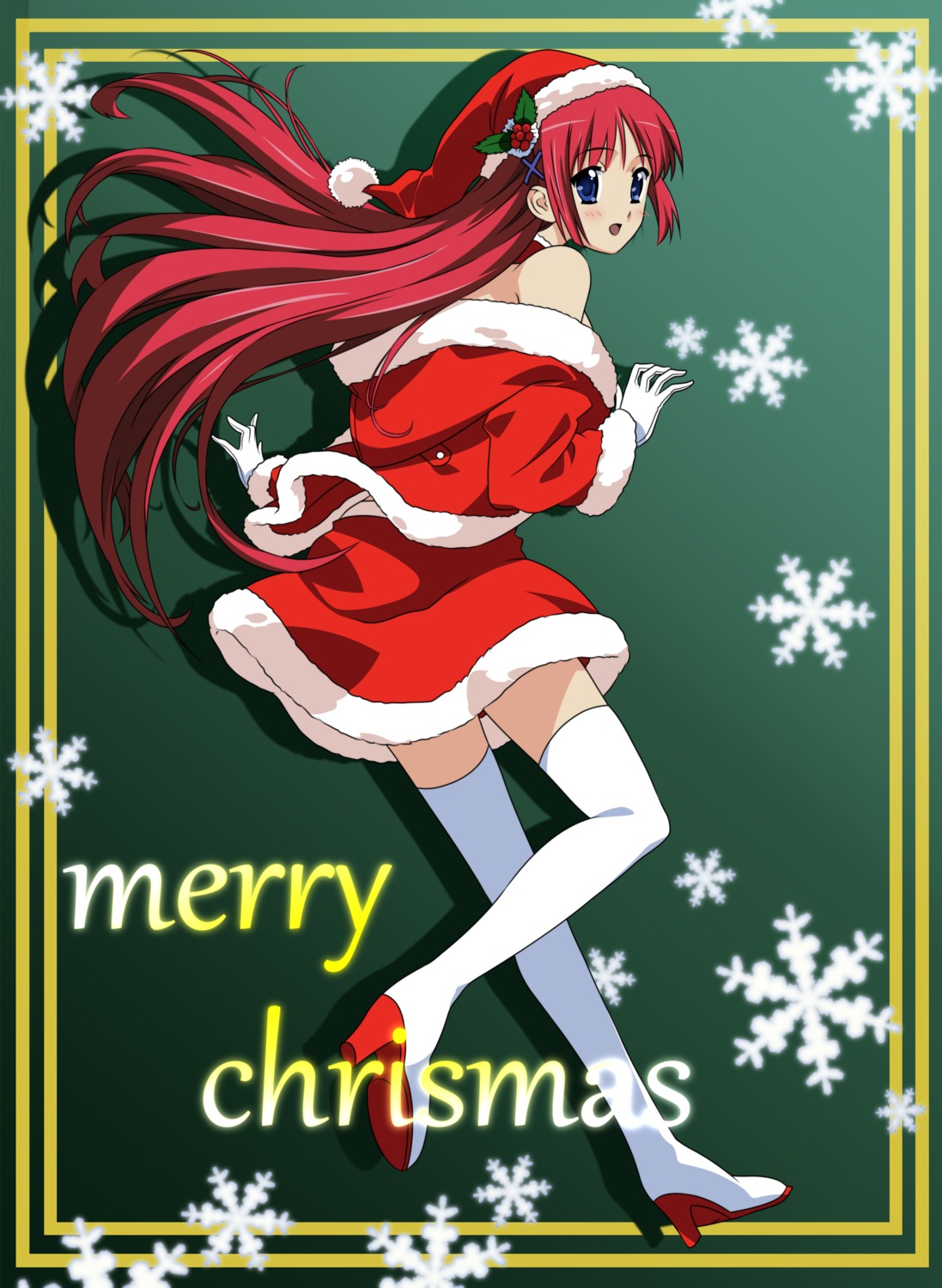 christmas, da_capo, da_capo_(series), heels, shirakawa_kotori, thighhighs